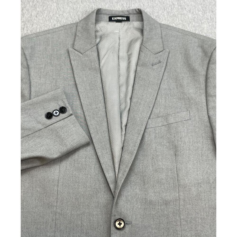 Express Blazer‎ Mens 40L Cotton Blend Stretch Peak Lapel 2-Button Single Breast